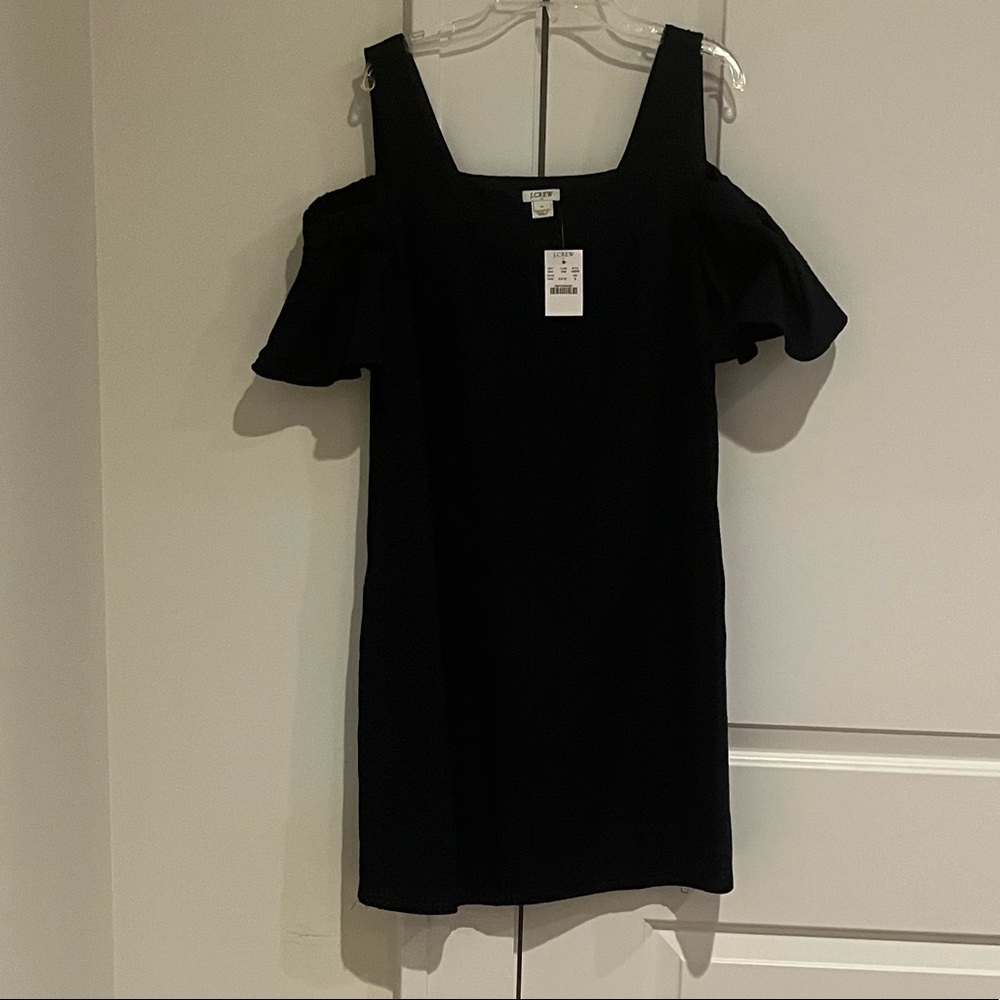 Brand new with tag- J Crew navy cold shoulder shift dress